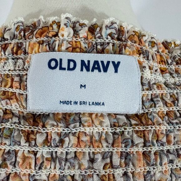 Old Navy Smocked Front Floral Crop Peplum Top - Picture 6 of 6